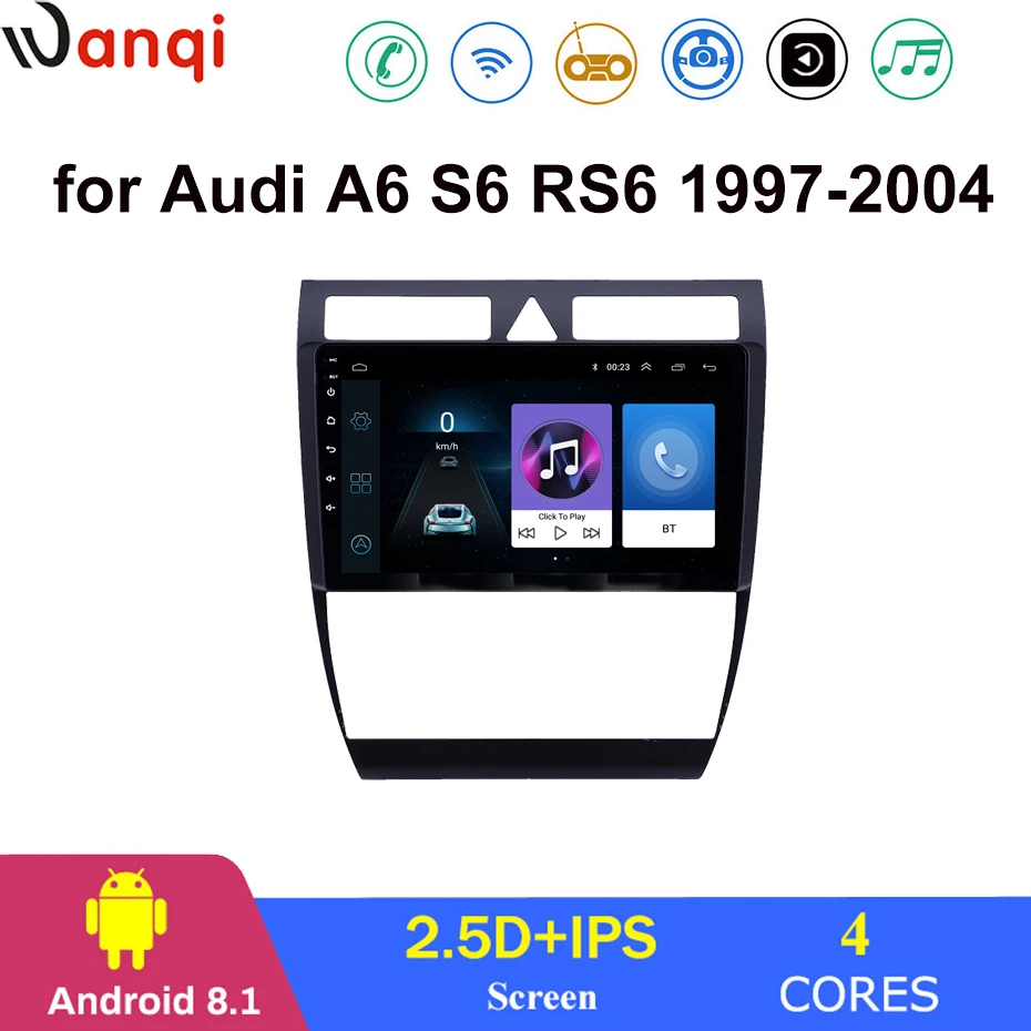 Для Audi A6 S6 RS6 1997-2004 автомобильный Радио Мультимедиа Видео плеер навигация gps Android 8 1