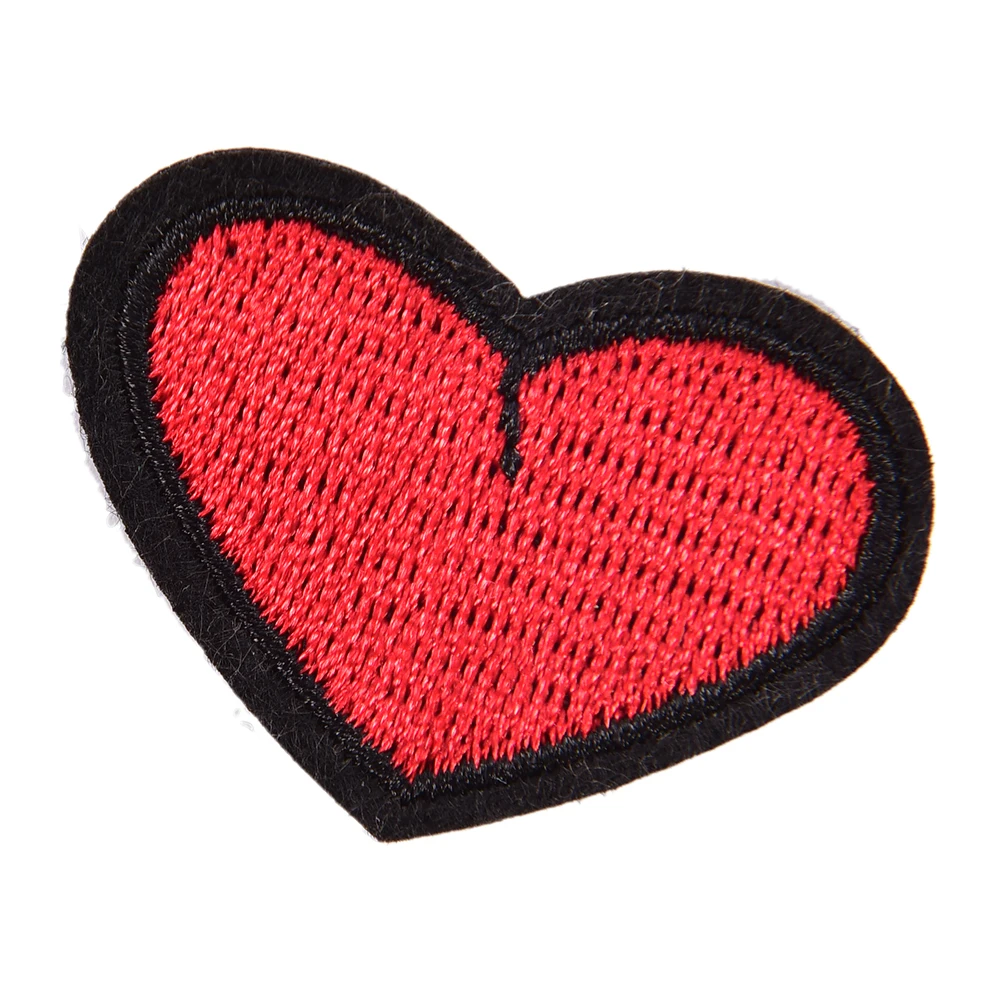 1 PC Heart Iron On Patch Embroidered Applique Sewing Label Clothes Stickers Apparel
