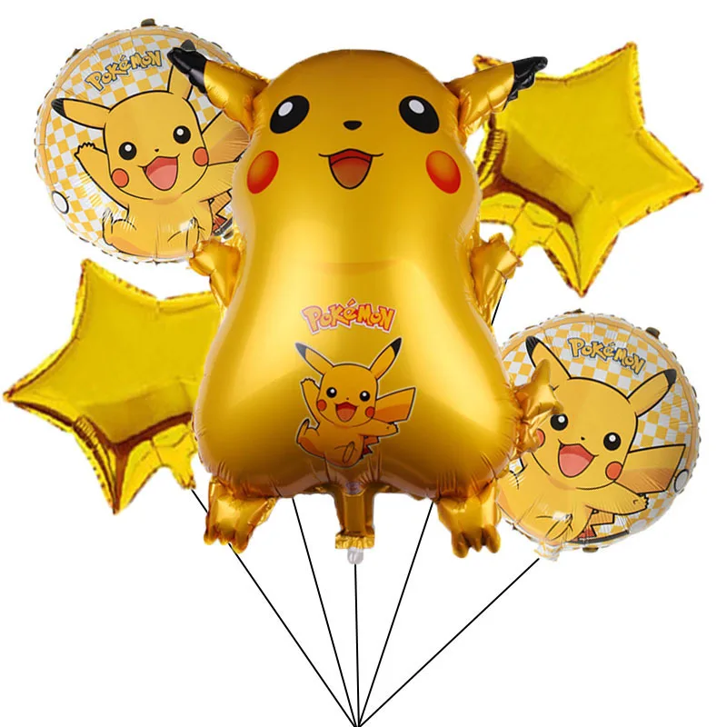 Mini ballon en aluminium Pikachu rempli d'air pour Pokémon/anniversaire