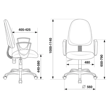 

Armchair bureaucrat ch-1300n, on wheels, fabric, black, (ch-1300n/3C11)