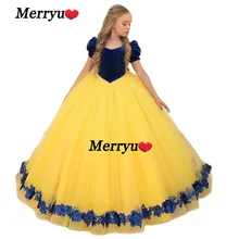 Kids Velvet Tulle First Communion Dresses Ball Gown Pageant Dress Flower Girl Dresses for Weddings Princess Dress