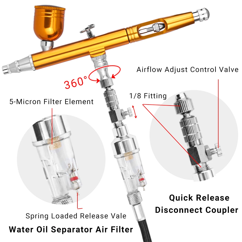 Airbrush Accessories 1/8 Air Filter Valve Airbrush Regulator