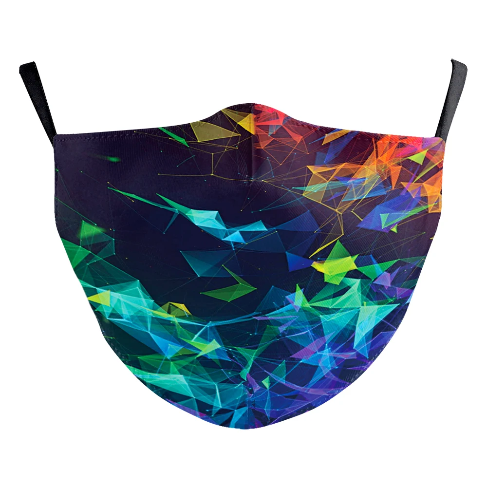 Colored Print Blooming Pattern Masks Hanging Ear Breathable Washable Fabric Mask Reusable Fashion Adult Kid for Women Man | Аксессуары