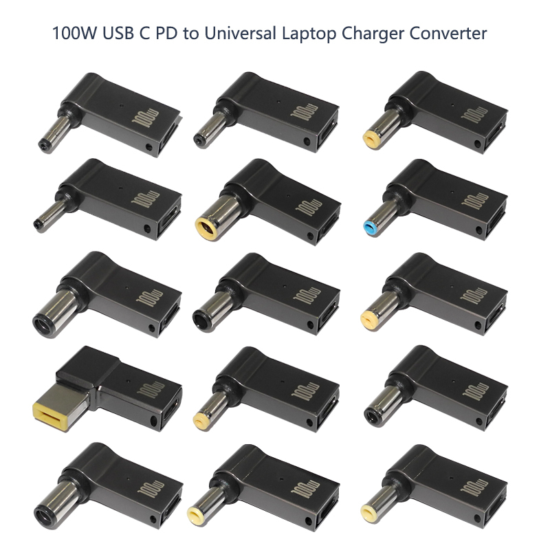 â100W USB Type C Fast Charging Adapter Plug Connector Universal USB C Laptop Charger Converter for Dell Asus Hp Acer Lenovo