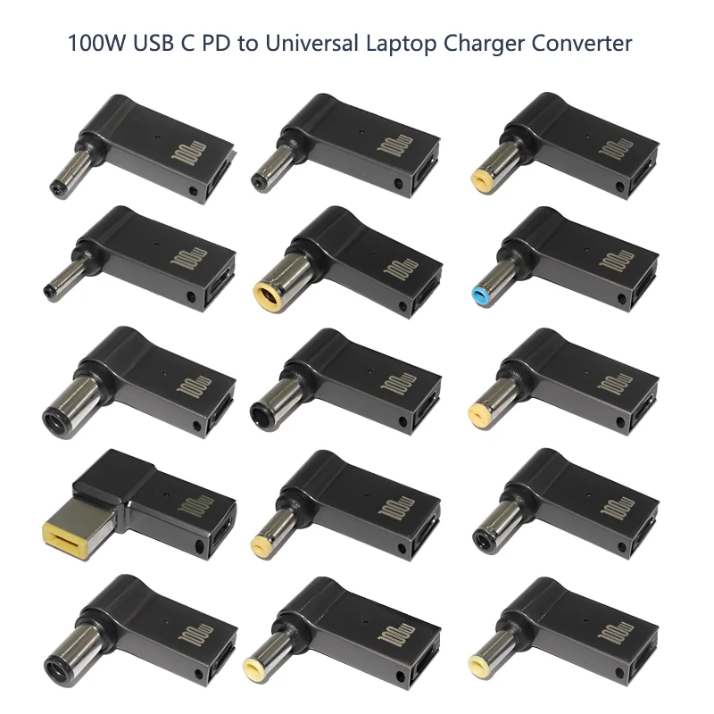Usb tipo c Adaptador de Carregamento Rápido Carregador Portátil Conversor Conector Universal Dell Asus hp Acer Lenovo 100w