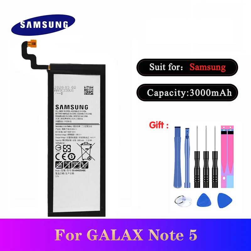 5 шт./лот Женская батарея высокого качества для Samsung Galaxy Note N9200 N920T N920F Note5 EB BN920ABE N9208