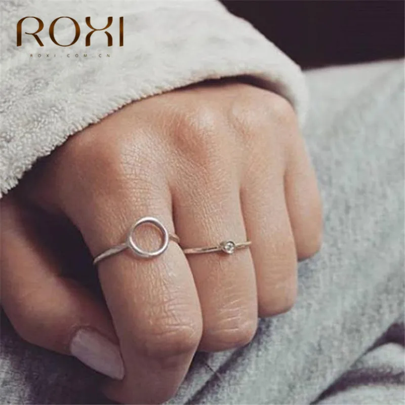 ROXI простые золотые перстни для женщин настоящие серебряные кольца 925 пробы