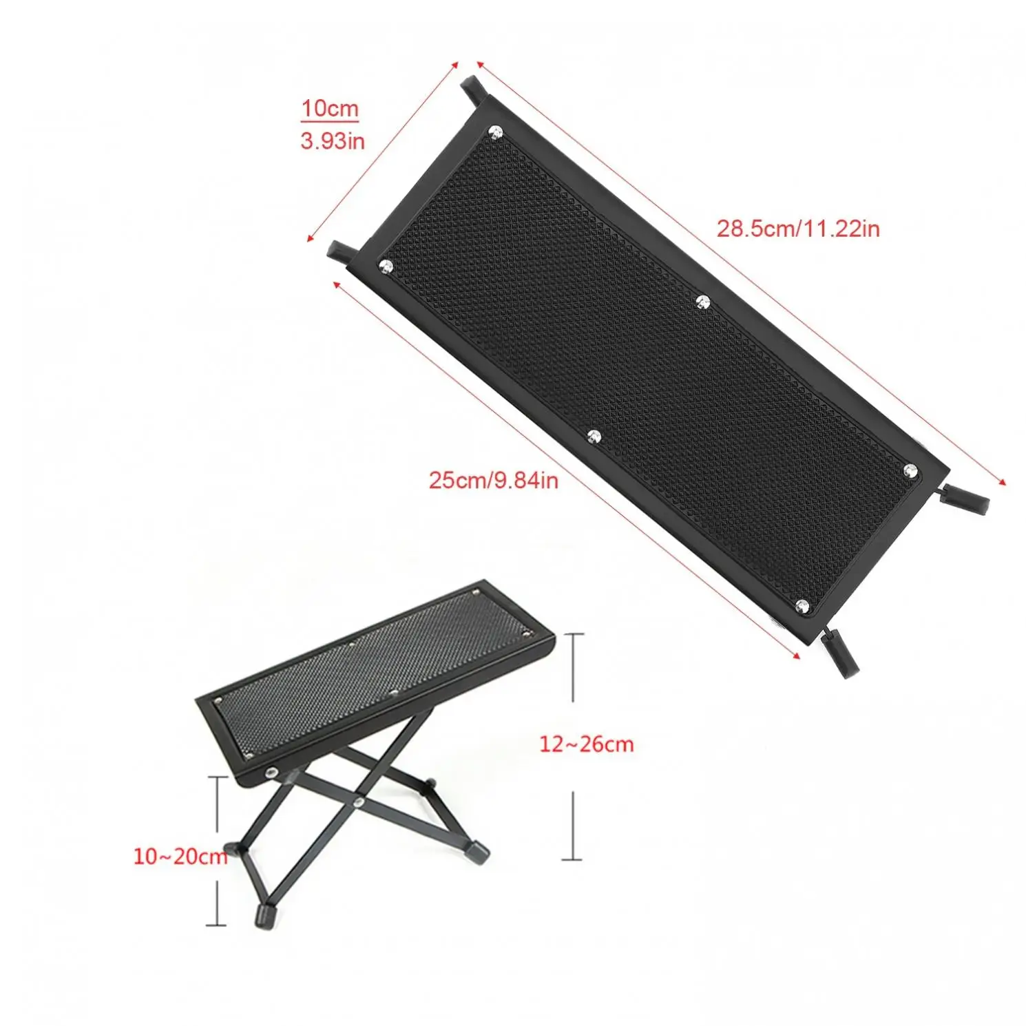 Металлическая складная подставка для ног для гитары, противоскользящая подставка, регулируемая высота, подставка для ног, подставка для ног, аксессуары для гитары