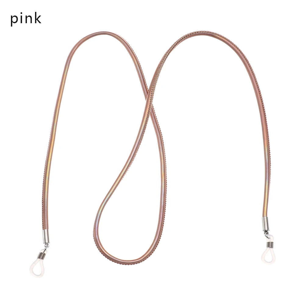 1PC Unisex Anti-Slip String Glasses Rope PU Leather Elastic Glasses Lanyard Thick Band Cord Holder Eyeglasses Chain New - Цвет: pink