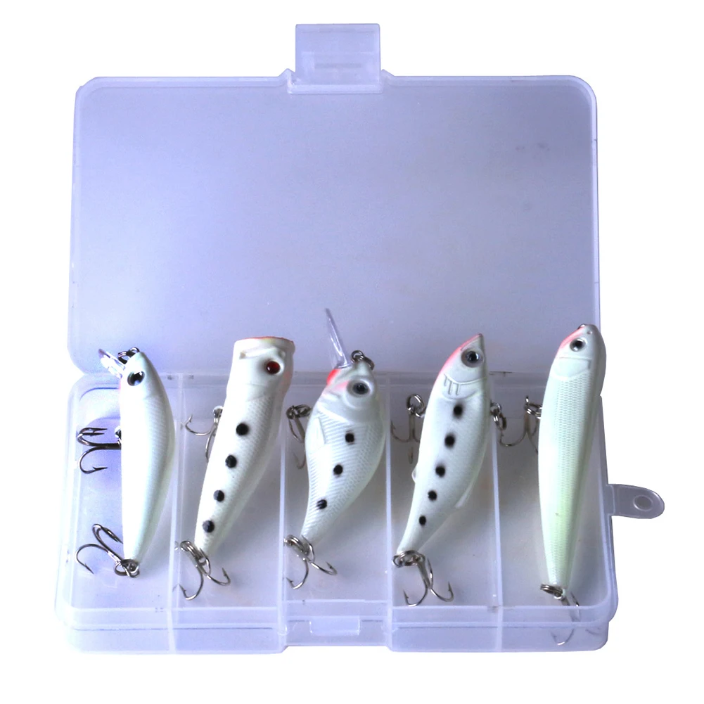 

Fluorescence 5D luminous Fishing Lures Set box Minnows Bait Artificial Make Bass Crankbaits Wobblers Fishing Tacke