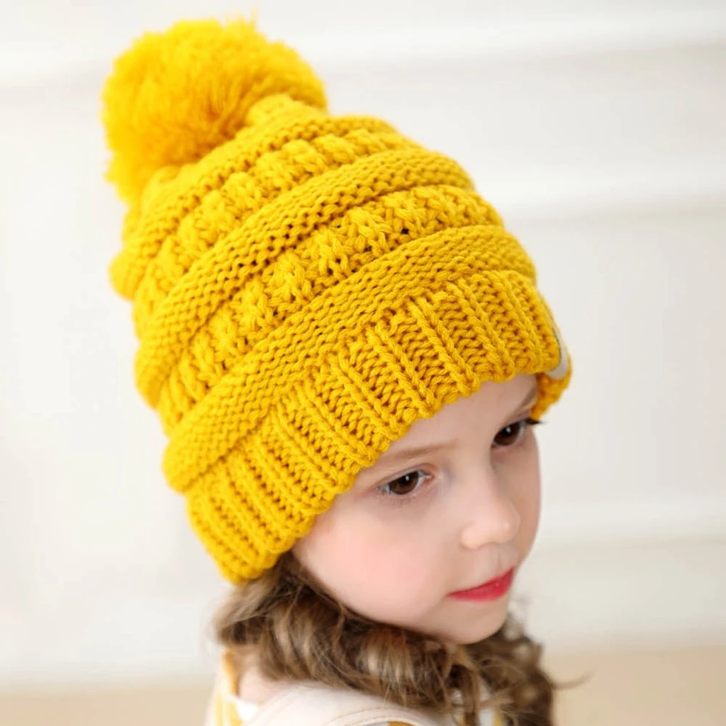 New Fashion Newborn Cute Baby Beanies Boys Girls Winter Keep Warm Hat Kids Knitted Wool Hemming Hat Fit Boy Cap Knitted 904