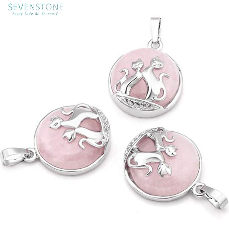 SEVENSTONE женское ожерелье с подвеской рейки натуральный камень англы кошка