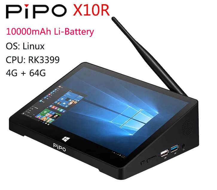 4G 64G Linux Pipo X10 Pro/X10R 10,8 дюймовый мини-ПК Win10/Android 7,0/планшетный ПК Linux 4G ram 64G rom Z8350/RK3399 tv Box BT RJ45 HDMI USB* 4 - Цвет: 4G 64G Linux