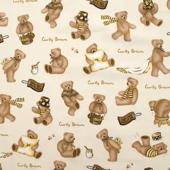 

1 yard Cotton Twill Fabric for sewing pathwork, cloth, bedding - lovely bears (width=160cm)