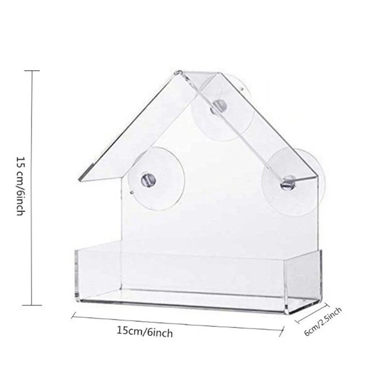 Акриловый кормушка для птиц с прозрачным окном для просмотра кормушек для птиц с супер Крепкие присоски для улицы Кормушка Для белки