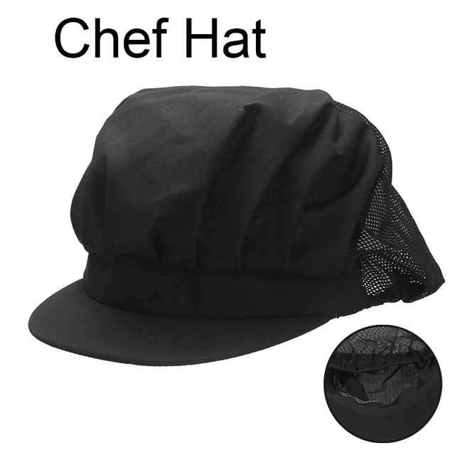 Gorro de Chef ajustable para hombre, gorro elástico de cocina, color negro,  liso, a rayas, para Catering, trabajo, restaurante - AliExpress