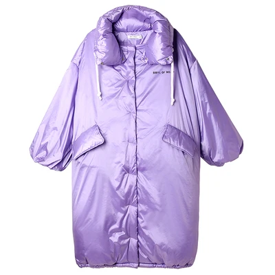 Purple ZURICHOUSE зимнее пальто Женская негабаритная длинная пуховая куртка Модные свободные толстые теплые парки женские куртки-пуховики - Цвет: Purple