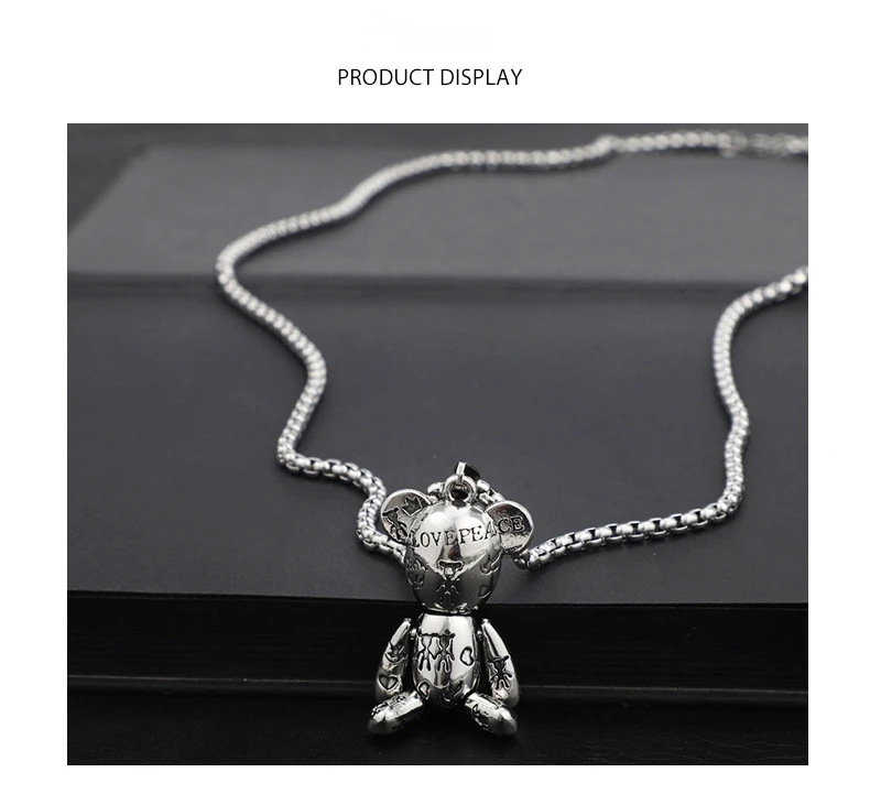 【BLACKPURPLE】25SS★ Vintage bear necklace Mood Bear Paw Necklaces | Wholesale Mood Bear Paw Necklaces