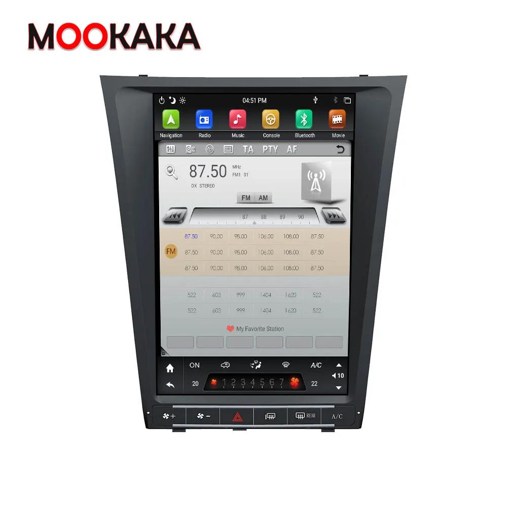 Для Lexus GS300 GS460 GS450 GS350 2004 2011Android 9 0 Tesla style вертикальный экран PX6 Автомобильный GPS