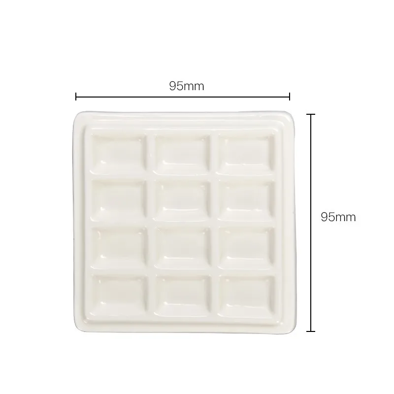 Watercolor palette Color palette Paint tray 12/20 grid ceramic palette multifunctional art paint box