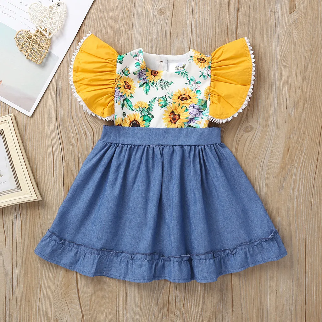 denim sunflower dress