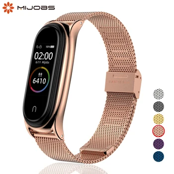 

Wrist strap for xiaomi miband 5 bracelet replacement for mi band 4 strap metal stainless steel wristband smart mi 3 pulseira