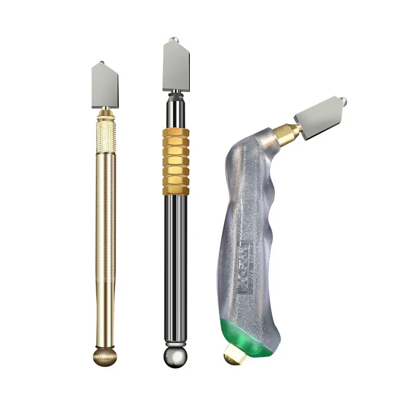 

Glass Cutter Diamond Tip Steel Blade Cutting Tool Oil Feed Glass Cutter Antislip Metal Handle 170mm For Hand Tool Glass Cutting