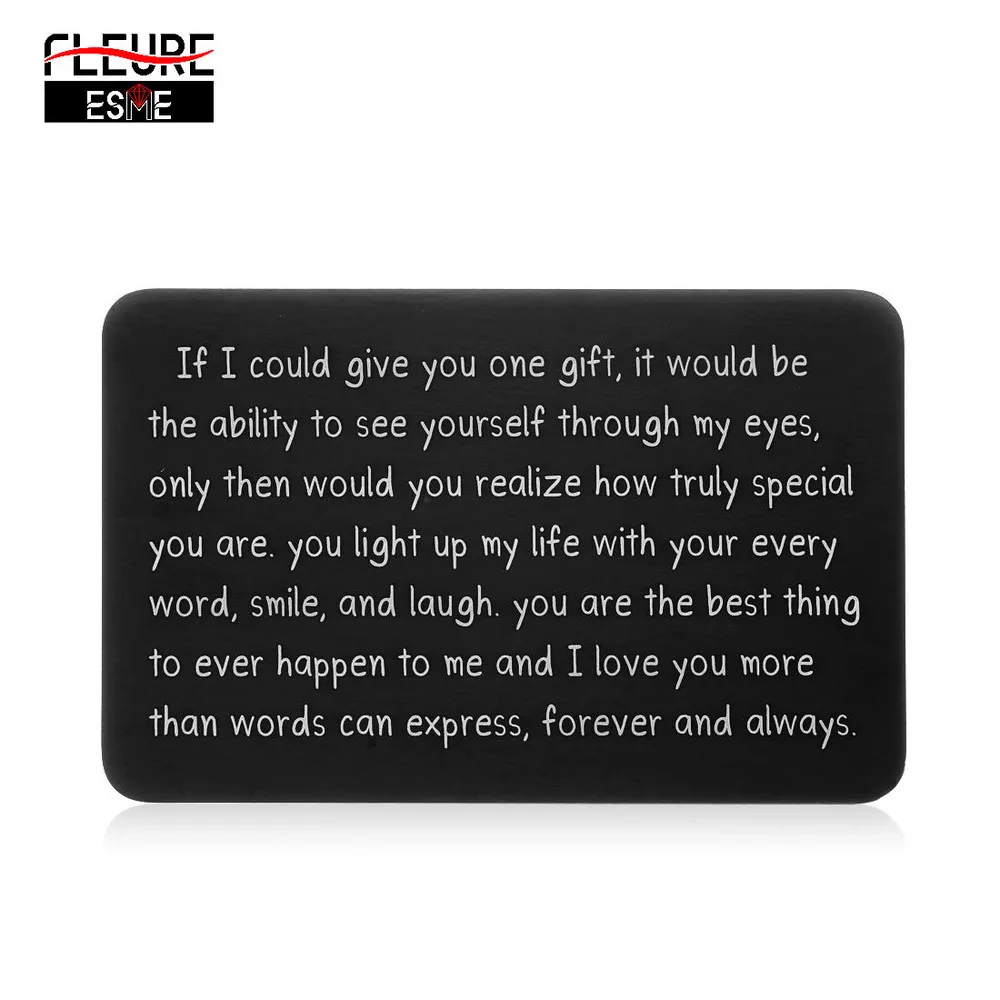 Wallet Insert Card Gifts for Him Men Husband Valentine From Wife Girlfriend Boyfriend
