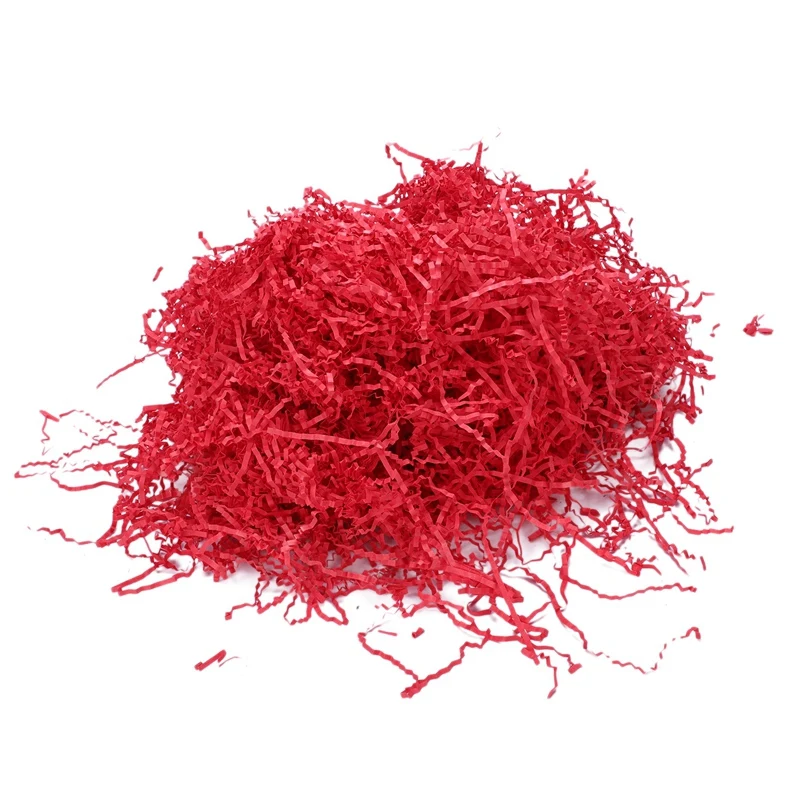 Подарочная корзина Shred, 3 мм Crinkle бумажный наполнитель «Трава»(100 г) красный
