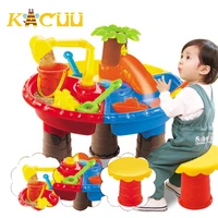 1 Set Children Beach Table Sand Play Toys Set Baby Water Sand Dredging Tools Color Random Outdoor Beach Table Play Sand Pool Set 2