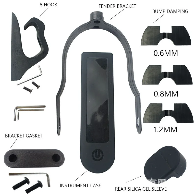 Для XIAOMI Mijia M365 Электрический скейтборд передний крюк M365 pro передний задний брызговик поддержка приборной панели крышка Вибрационный резиновый комплект