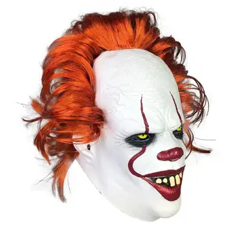 

Horror! Halloween Scary Clown Mask Long Hair Ghost Scary Mask Props Grudge Ghost Hedging Zombie Mask Realistic Latex Masks