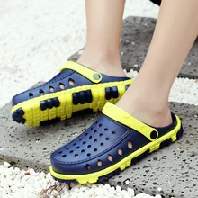 Пористая обувь мужская г. стиль износостойкая Нескользящая пористая обувь модные туфли-лодочки в стиле «кэжуал» трендовые мужские Тапочки