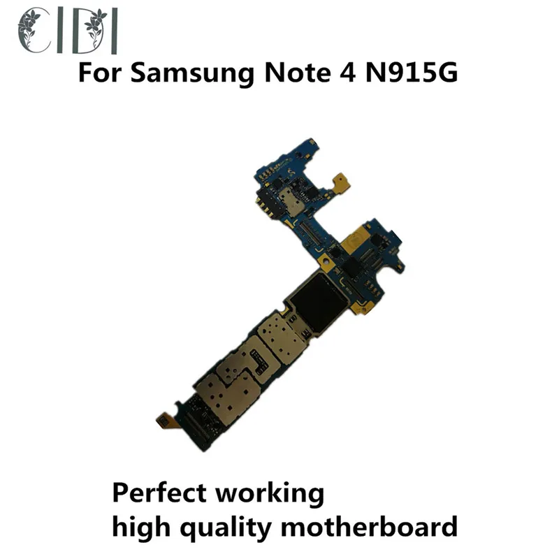 Марка CIDI используется оригинальная материнская плата для Samsung Note 4 N915G разблокированная материнская плата, логическая плата протестированная пластина