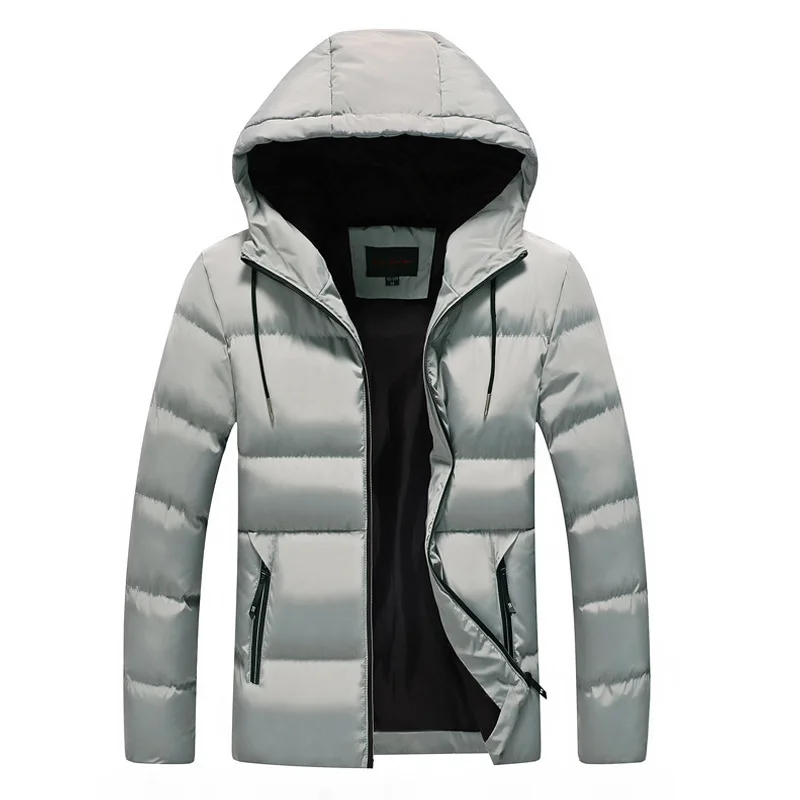 

Male Gray Normal Length Coat Full Sleeve Hooded Winter Duck Down Jacket Warm Coat Outdoor Snow-outwear Jacket Oversize 3XL 4XL