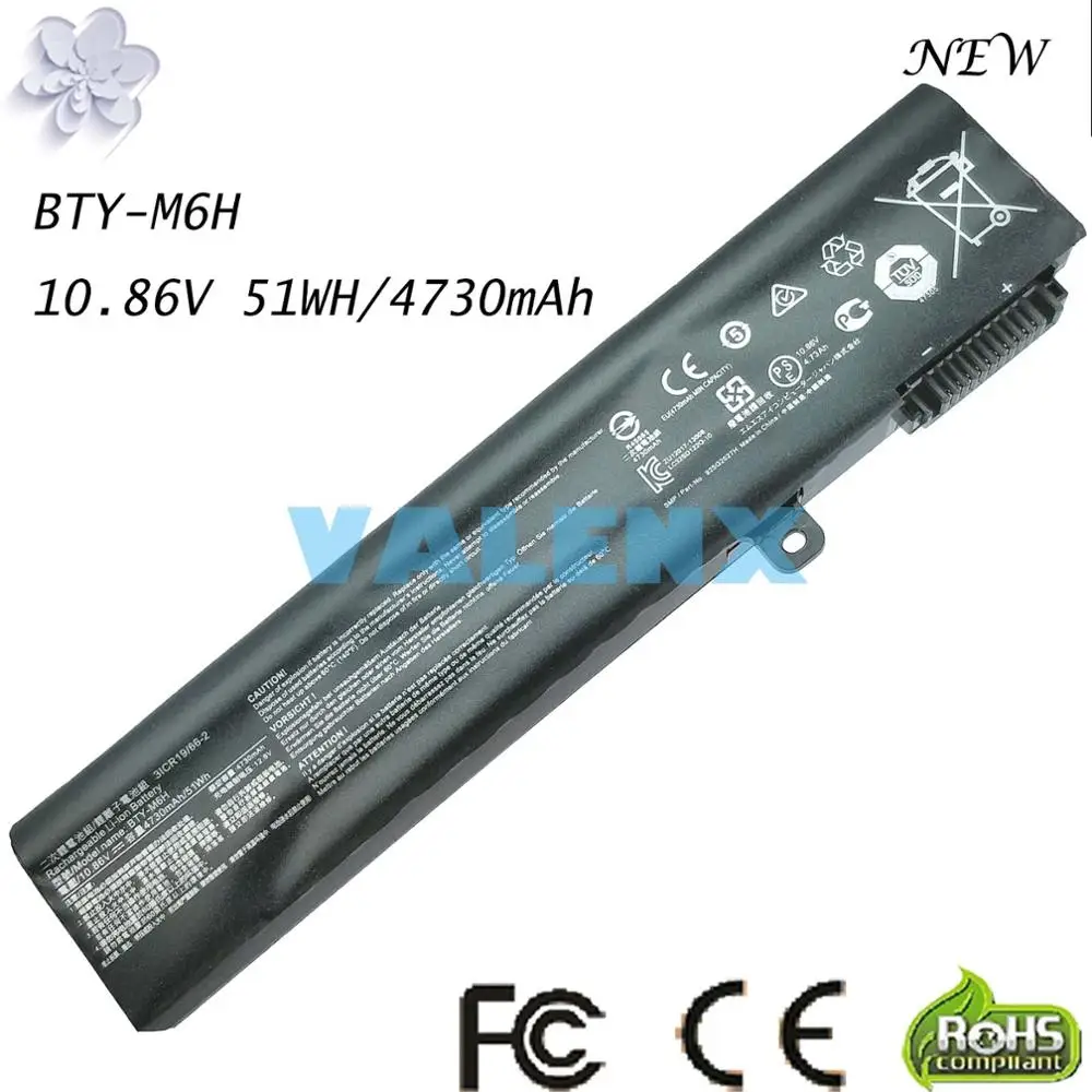 Аккумулятор для ноутбука MSI GE72 2QC 2QD 10 86 в 4730 мА/ч 3ICR19/66-2 BTY-M6H GP72 CX62 6QD PE60 PE70 |
