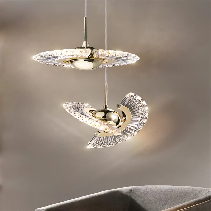 

2021 Luxury LED Modern Chandelier Ceiling Light Kitchen Dining Room Coffee House Bedroom Suspension Dimond Ring Adjustale DIY