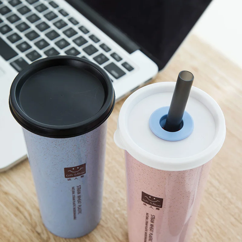 

Coffee Cup Portable Hand Cup with Straws Double Lid Cola Coffee Plastic Travel Cup Drinking Cup Home Office Gifts