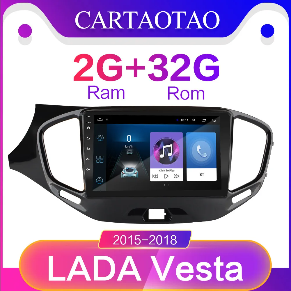 

RAM 2G+ROM 32G Android 8.1 GO Car DVD Player GPS Navigation Multimedia For LADA Vesta Radio 2015 2016 2017 2018 2 din gps 2.5D