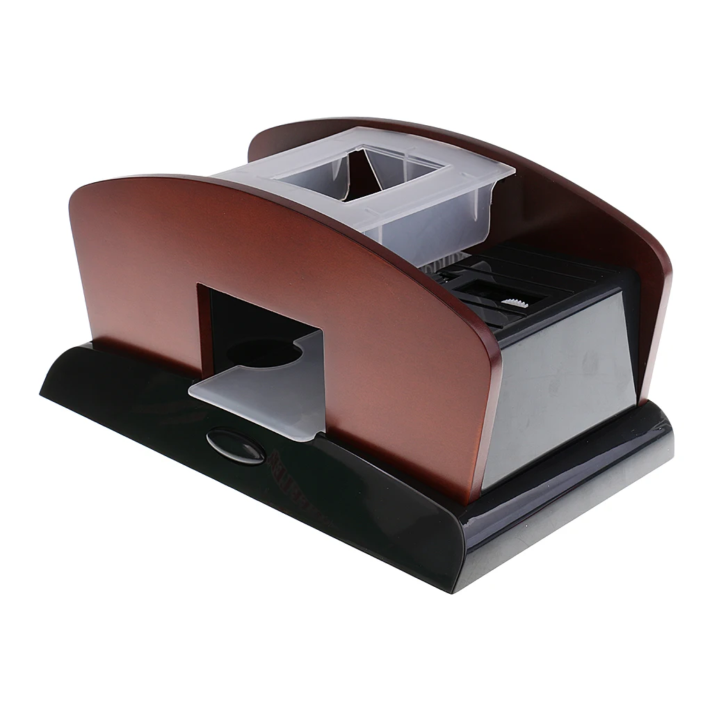 Wooden 2 Decks Automatic Card Shuffler Electronic Cards Sorter Shufflers Board Game Poker Playing Shuffling Machine