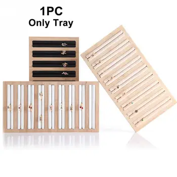 

Earrings Tray Home Universal Jewelry Organizer 9 Ring Slots Showcase Bamboo Wood Tray for Studs, Dangles
