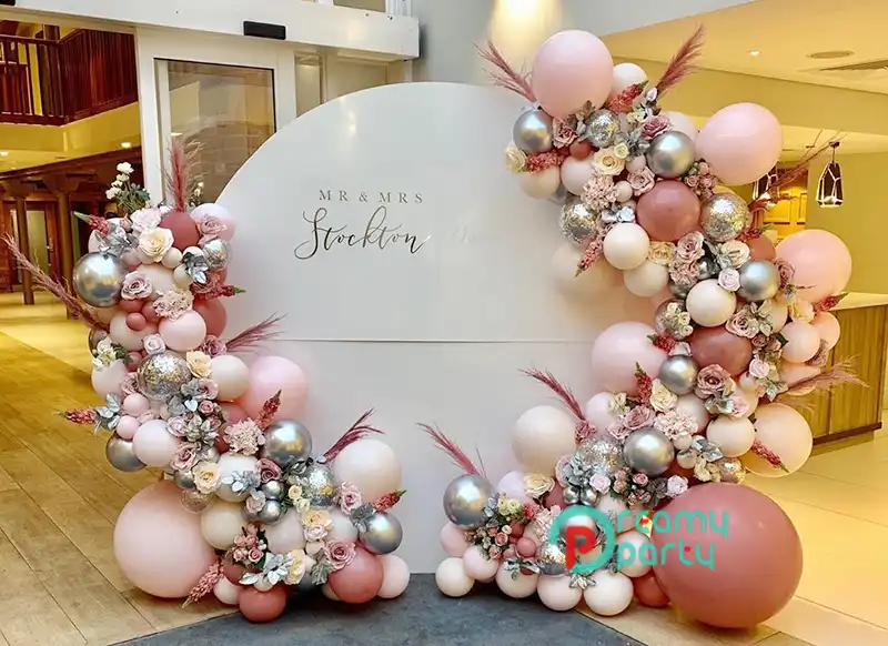 DIY Retro Dusty Pink Balloon Garland Arch Kit Rose Gold White Balloons