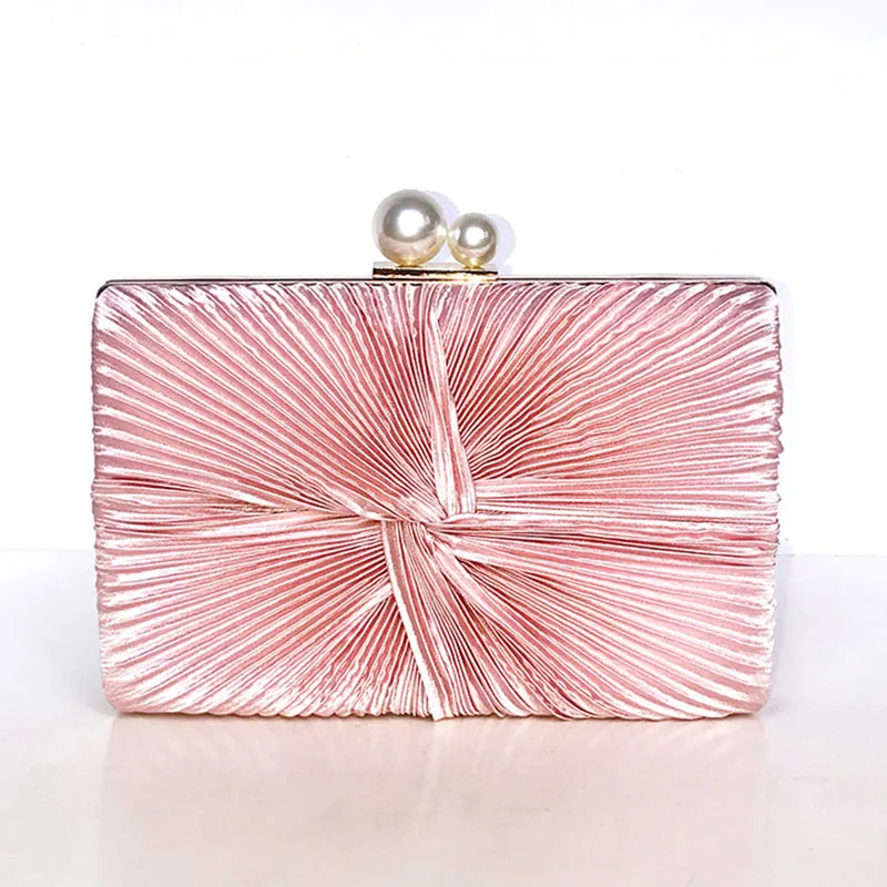 Women Pink Clutch Purse Fashion Fold Evening Bag Elegant Lady Chain Shoulder Bag For Party Banquet ZD1389 - Цвет: Design A