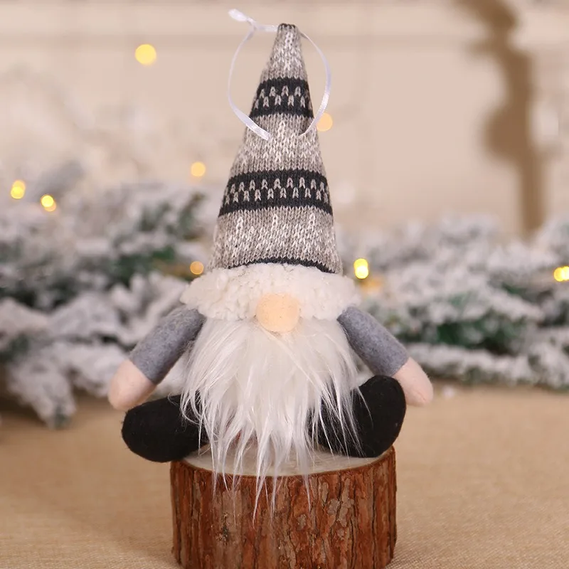 Новое поступление, Рождественский орнамент, вязаная плюшевая кукла гном, Рождественская елка, настенная подвесная подвеска, внешний вид Санты
