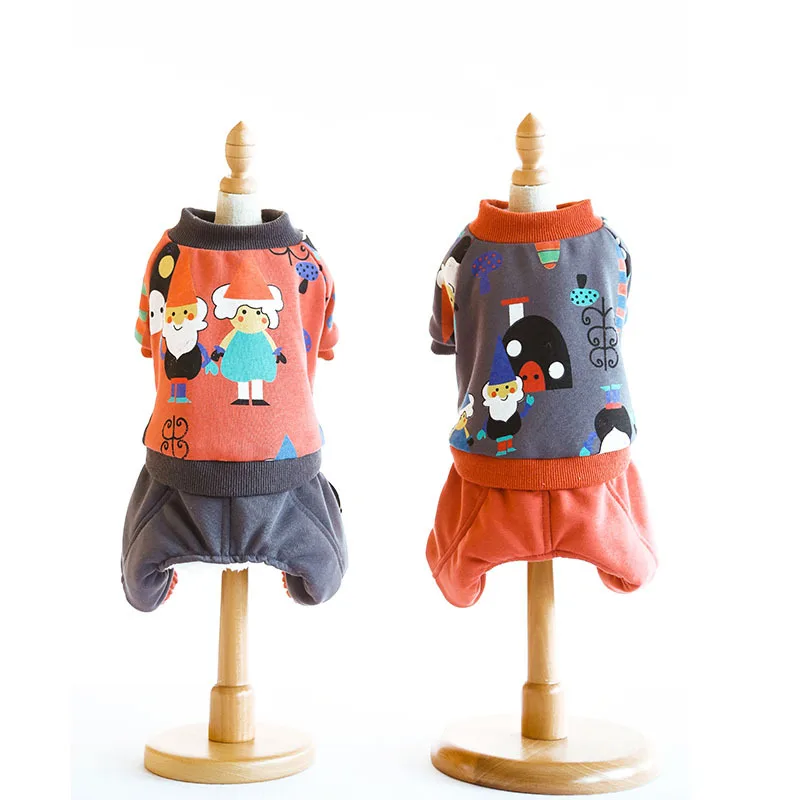 

Grey Orange Colors S-xxl Sizes Clothes for Small Medium Dogs Autumn and Winter for Legs Pet Jumpsuits Dog Clothing Dog Jumpsuit