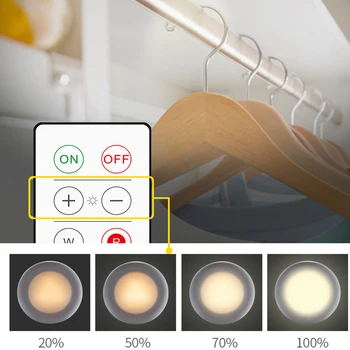 

Dimmable LED Under Cabinet Light with Remote Control Battery Operated LED Closets Lights for Wardrobe Bathroom lighting