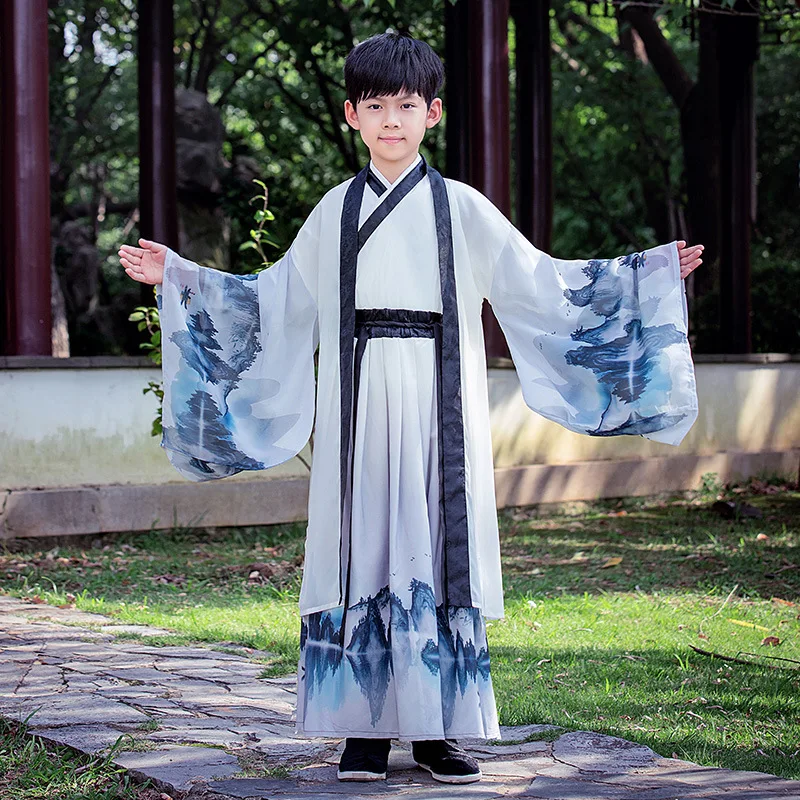 

2021 Chinese Style Folk Dance Ancient Dance Costume Kids Dress Boy Hanfu Costume Autumn Original Improved Robe