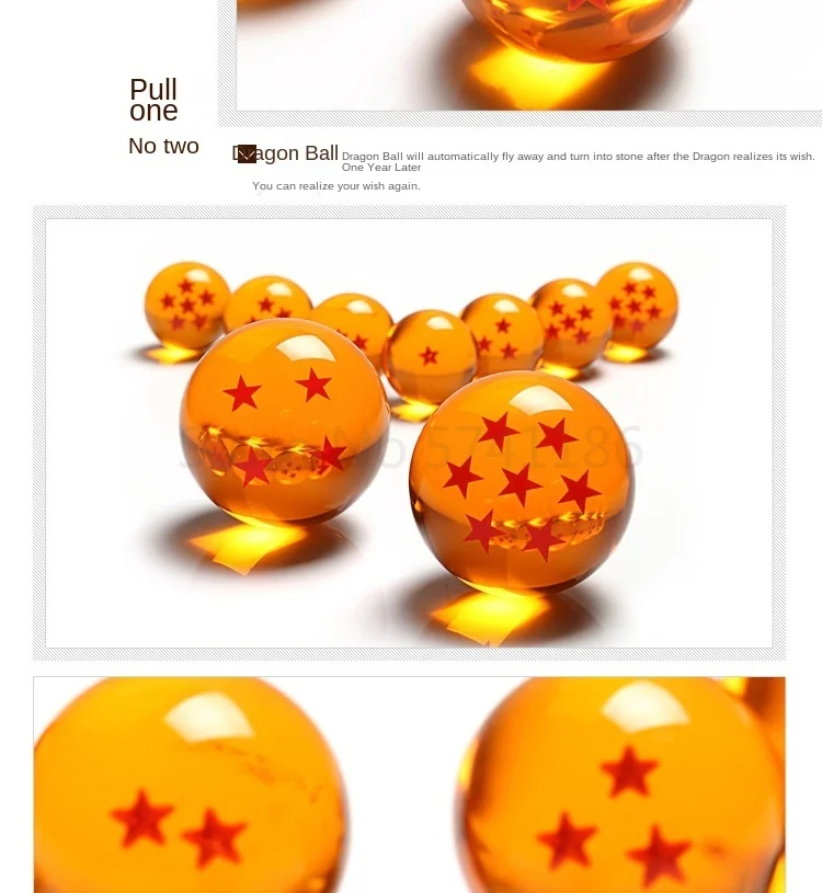 Single 7.6cm Anime DragonBall Z Stars Crystal Ball Cosplay Toy Gift with Box 