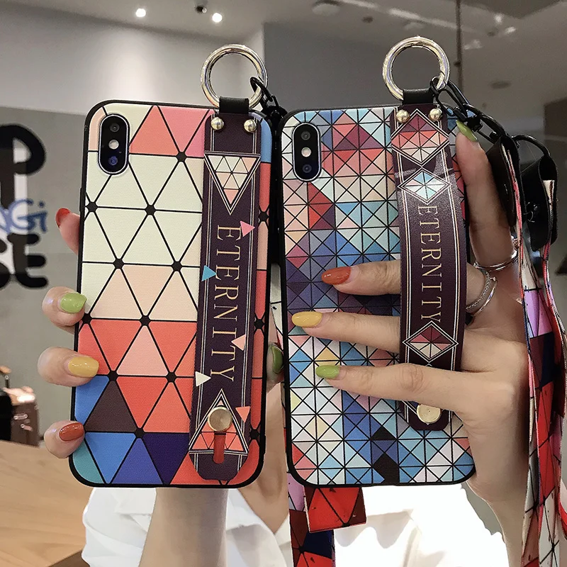 

Phone Holder Case For Samsung Galaxy S10e S8 S9 S10 Plus Note 8 9 Luxury Wrist Strap Soft TPU Cover With Lanyard Neck Stand Coqu