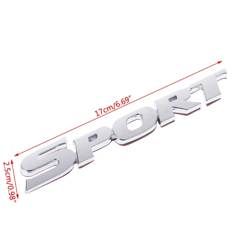 Car Styling 3D SPORT Emblem Badge Door Decal ABS Chrome Sticker Univesal Drop Ship n21